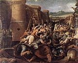 Giuseppe Cesari St Clare with the Scene of the Siege of Assisi painting